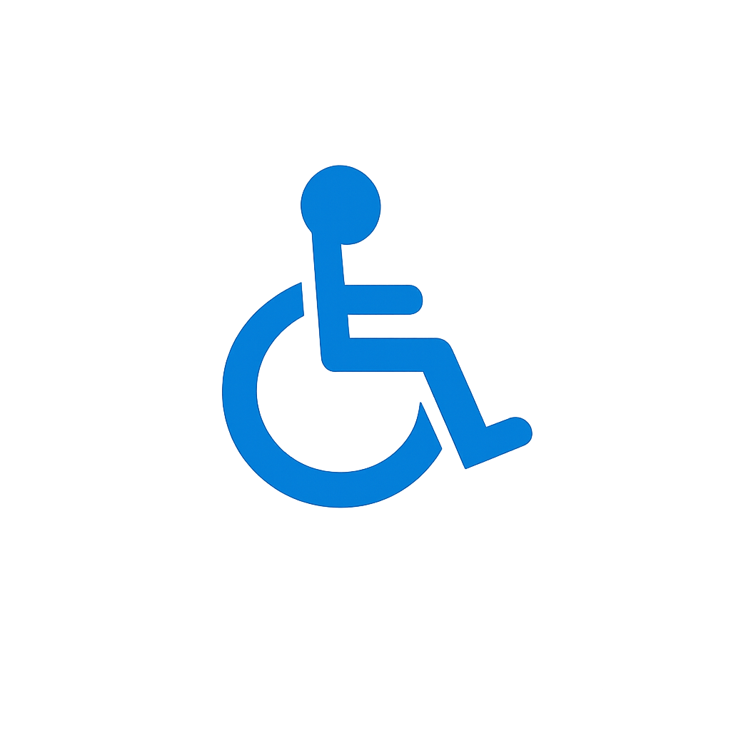 Website accessibility menu icon providing accessibility tools for users with disabilities, including screen reading support, contrast adjustments, text resizing, and keyboard navigation.