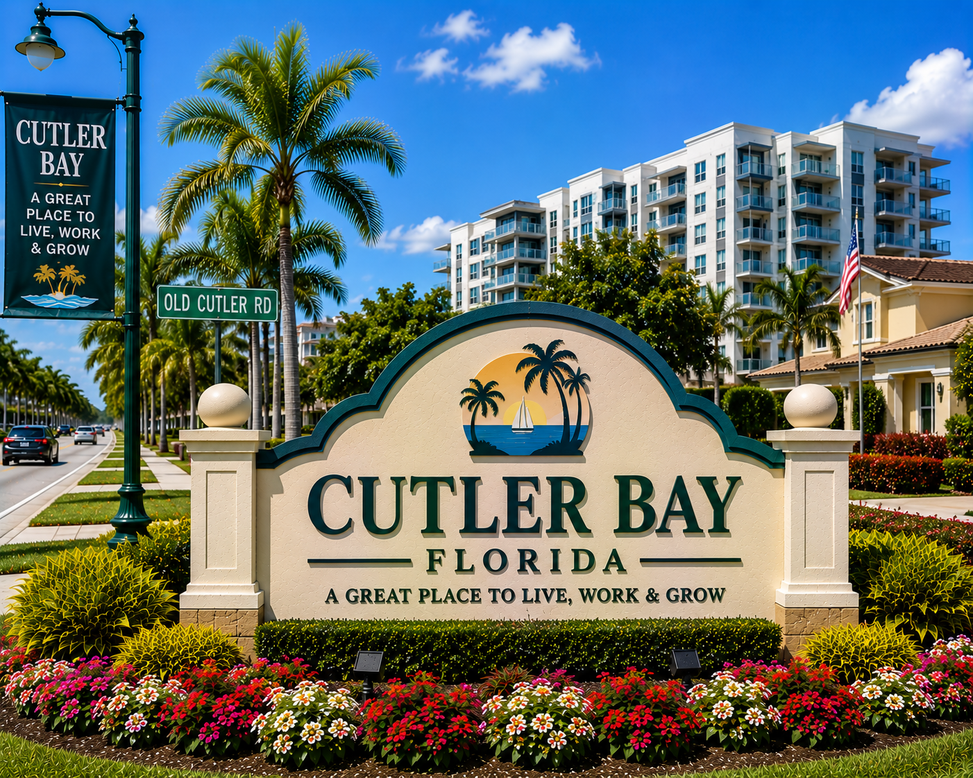 Cutler Bay Miami residential real estate, waterfront homes, condos, and suburban coastal living during daytime