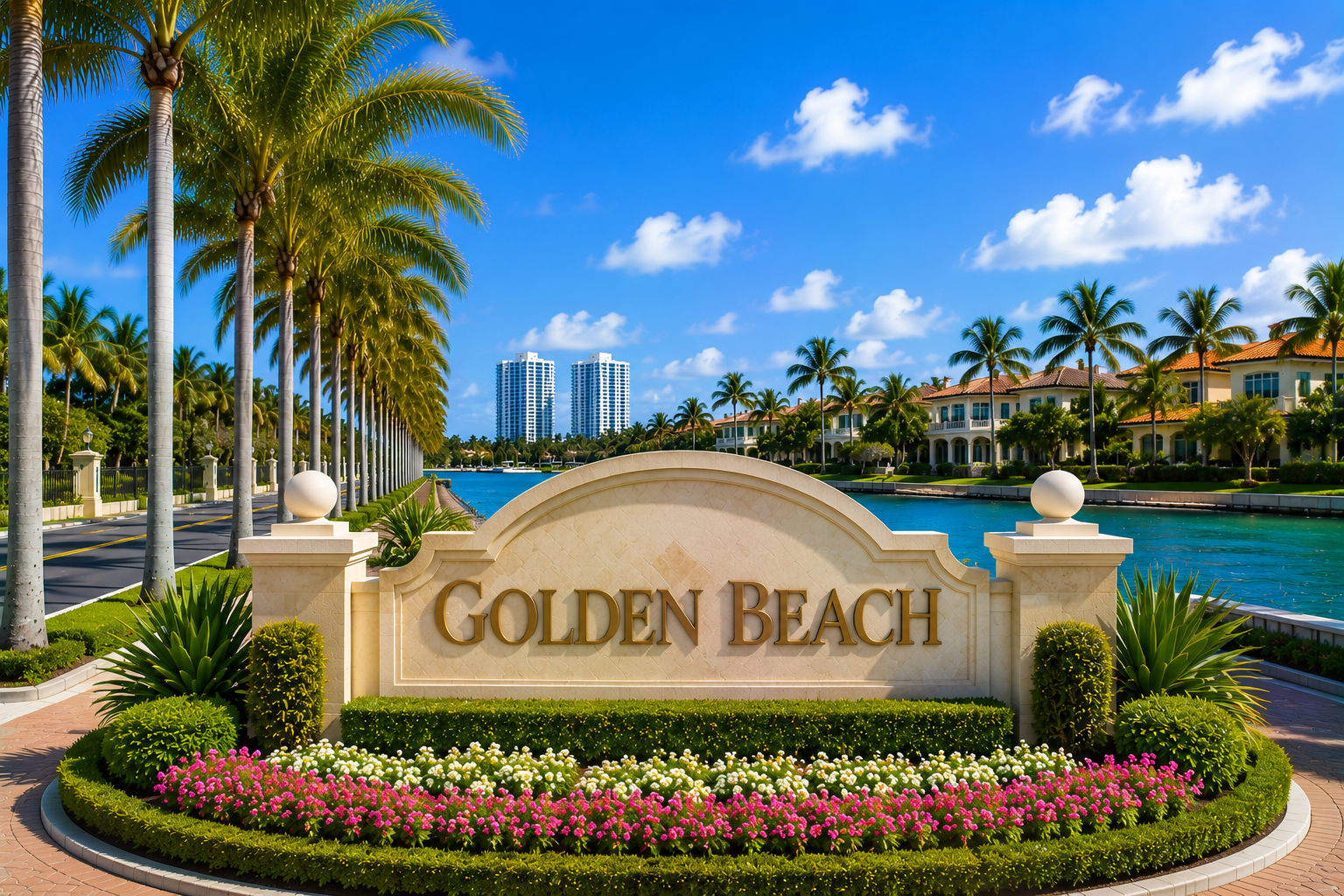 Golden Beach luxury waterfront estates, exclusive coastal homes, and tropical oceanfront living during daytime